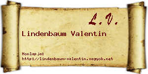 Lindenbaum Valentin névjegykártya